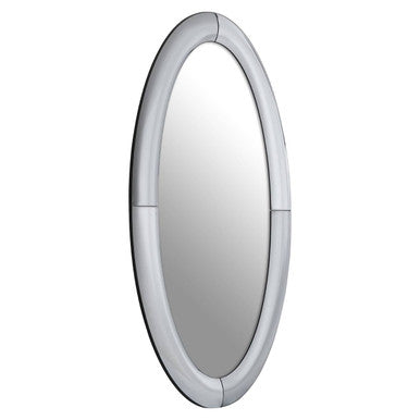 Orsina Josie Silver Oval Wall Mirror – Modern Deco Decorative Mirror