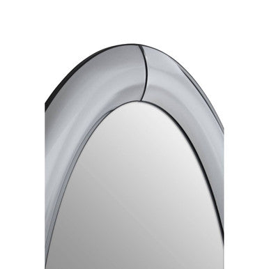 Orsina Josie Silver Oval Wall Mirror – Modern Deco Decorative Mirror