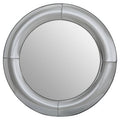Orsina Josie Silver Round Wall Mirror | Art Deco Panelled Frame
