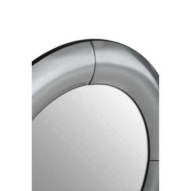Orsina Josie Silver Round Wall Mirror | Art Deco Panelled Frame