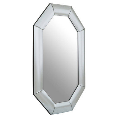 Orsina Josie Silver Octagon Wall Mirror – Geometric Art Deco Design