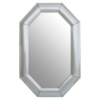 Orsina Josie Silver Octagon Wall Mirror – Geometric Art Deco Design