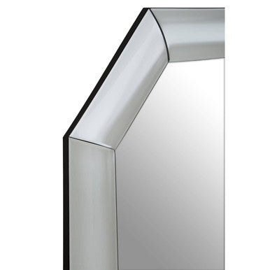 Orsina Josie Silver Octagon Wall Mirror – Geometric Art Deco Design
