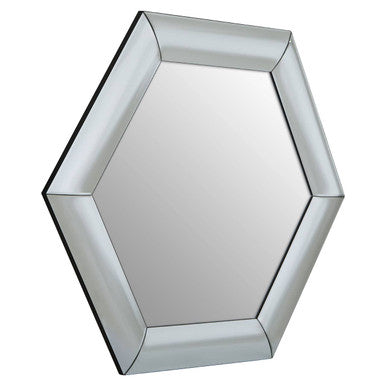 Orsina Josie Silver Hexagon Wall Mirror – Geometric Deco Glass Decor