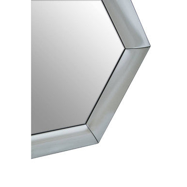 Orsina Josie Silver Hexagon Wall Mirror – Geometric Deco Glass Decor