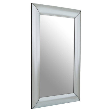 Orsina Josie Silver Rectangle Wall Mirror | Art Deco Faceted Frame