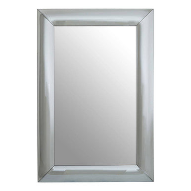 Orsina Josie Silver Rectangle Wall Mirror | Art Deco Faceted Frame