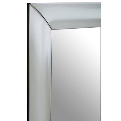 Orsina Josie Silver Rectangle Wall Mirror | Art Deco Faceted Frame