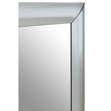 Orsina Josie Silver Rectangle Wall Mirror | Art Deco Faceted Frame