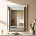 Orsina Lapari Silver Rectangular Wall Mirror with Beaded Border