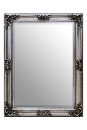 Orsina Lora Silver Wall Mirror – Rectangular Floral Wooden Frame