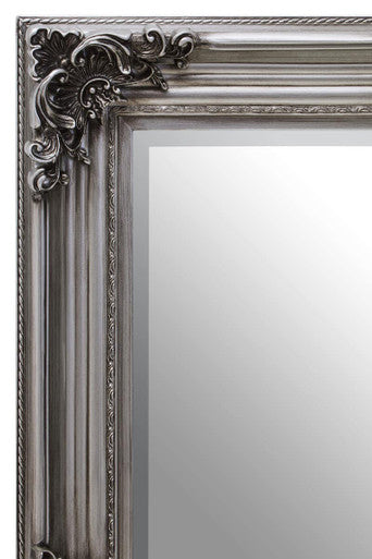 Orsina Lora Silver Wall Mirror – Rectangular Floral Wooden Frame
