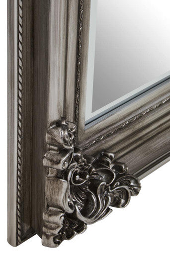 Orsina Lora Silver Wall Mirror – Rectangular Floral Wooden Frame
