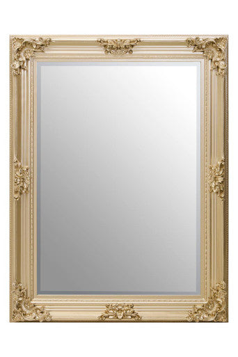 Orsina Lora Gold Wall Mirror – Rectangular Floral Wood Frame