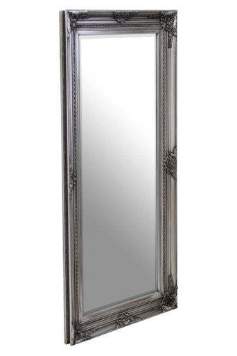 Orsina Lori Silver Wall Mirror – Ornate Floral Wooden Frame