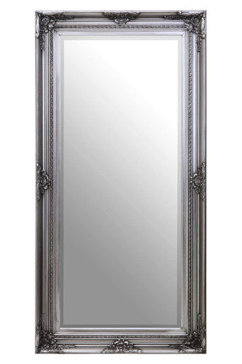 Orsina Lori Silver Wall Mirror – Ornate Floral Wooden Frame