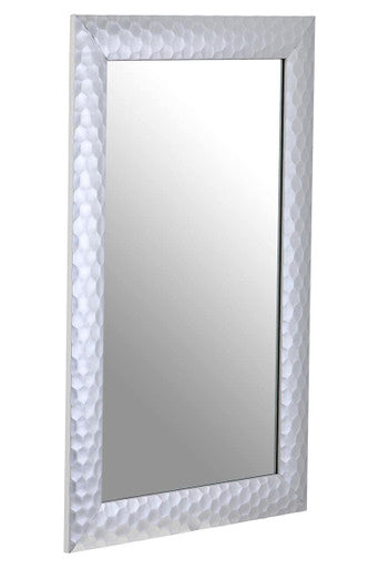 Orsina Ludlow Silver Wall Mirror | Geometric Honeycomb Frame, 60x90cm
