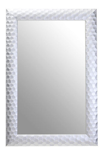 Orsina Ludlow Silver Wall Mirror | Geometric Honeycomb Frame, 60x90cm