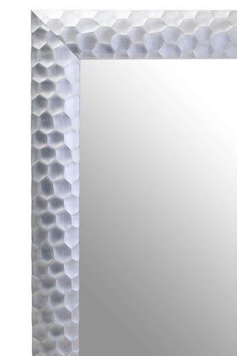 Orsina Ludlow Silver Wall Mirror | Geometric Honeycomb Frame, 60x90cm