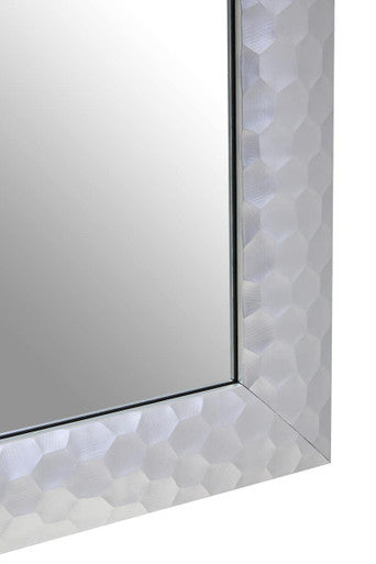 Orsina Ludlow Silver Wall Mirror | Geometric Honeycomb Frame, 60x90cm