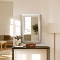 Orsina Ludlow Silver Wall Mirror | Geometric Honeycomb Frame, 60x90cm