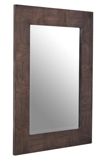 Orsina Dimaro Wall Mirror – Antique Grey Elm Wood Veneer Geometric Frame