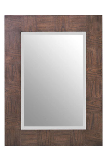 Orsina Dimaro Wall Mirror – Antique Grey Elm Wood Veneer Geometric Frame