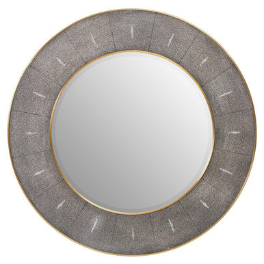 Orsina Deruta Grey Shagreen Wall Mirror with Gold Trim | 60cm