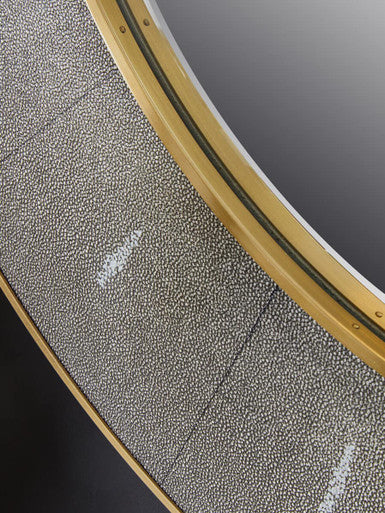 Orsina Deruta Grey Shagreen Wall Mirror with Gold Trim | 60cm