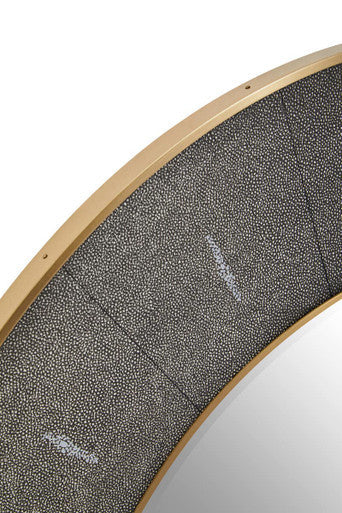 Orsina Deruta Grey Shagreen Wall Mirror with Gold Trim | 60cm
