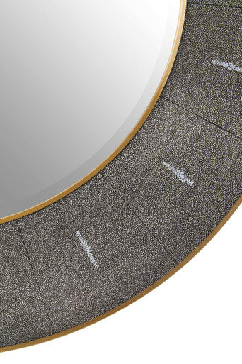 Orsina Deruta Grey Shagreen Wall Mirror with Gold Trim | 60cm