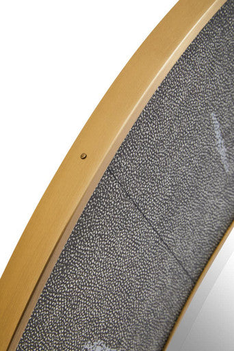 Orsina Deruta Grey Shagreen Wall Mirror with Gold Trim | 60cm