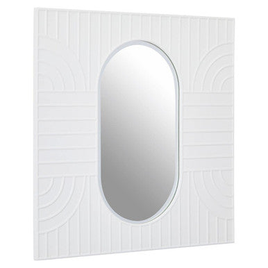 Orsina Danta Off-White Wall Mirror – Sculpted Oval Glass Design