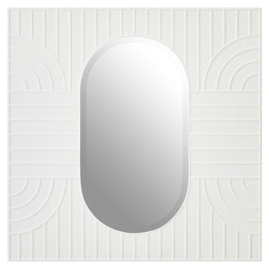 Orsina Danta Off-White Wall Mirror – Sculpted Oval Glass Design