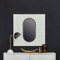 Orsina Danta Off-White Wall Mirror – Sculpted Oval Glass Design