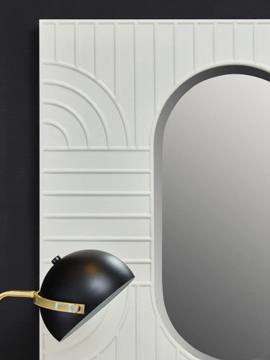 Orsina Danta Off-White Wall Mirror – Sculpted Oval Glass Design