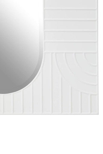 Orsina Danta Off-White Wall Mirror – Sculpted Oval Glass Design