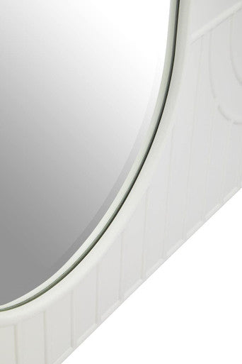 Orsina Danta Off-White Wall Mirror – Sculpted Oval Glass Design
