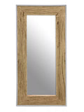 Orsina Kerala Natural Wood Rectangular Wall Mirror with Silver Edge