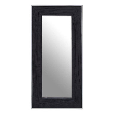 Orsina Kerala Black Rectangular Wall Mirror with Silver Edge Detail