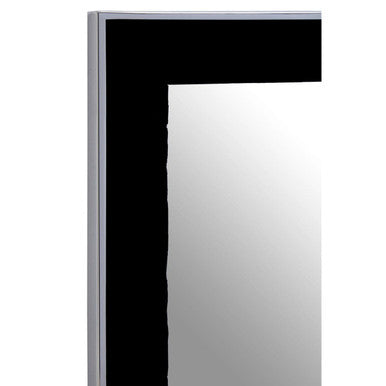 Orsina Kerala Black Rectangular Wall Mirror with Silver Edge Detail