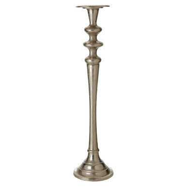 Orsina Hampstead Silver Aluminium Pillar Candle Holder | Nickel Finish