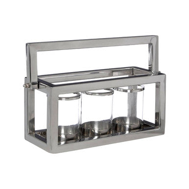 Orsina Kensington Townhouse 3-Light Silver Stainless Steel Lantern