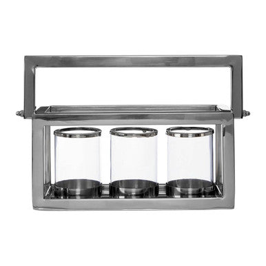 Orsina Kensington Townhouse 3-Light Silver Stainless Steel Lantern