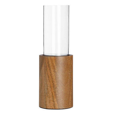 Orsina Hampstead Medium Hurricane Candle Holder | Mango Wood & Glass