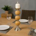 Orsina Hampstead Large Pillar Candle Holder – Sculptural Wood & Metal