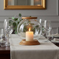 Orsina Hampstead Small Hurricane Candle Holder | Mango Wood & Glass
