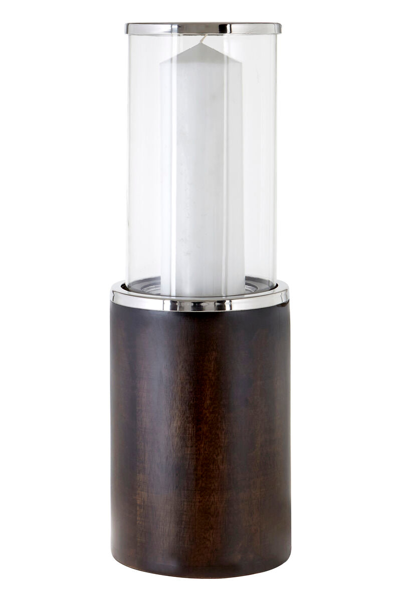 Orsina Hampstead Small Mango Wood Hurricane Candle Holder – Floor Lantern