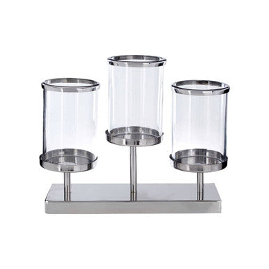 Orsina Kensington Townhouse 3-Light Silver Candle Holder Centerpiece