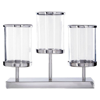 Orsina Kensington Townhouse 3-Light Silver Candle Holder Centerpiece